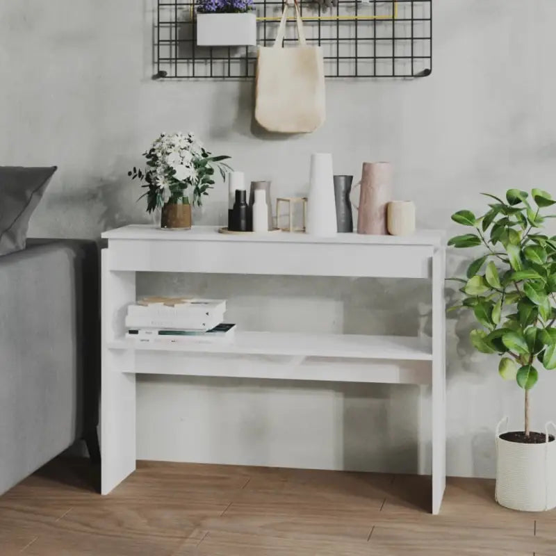 Bijzettafel van bewerkt hout gemakkelijk schoon voor woondecoratie - Hoogglans wit / 1 / 102 cm - Bijzettafels