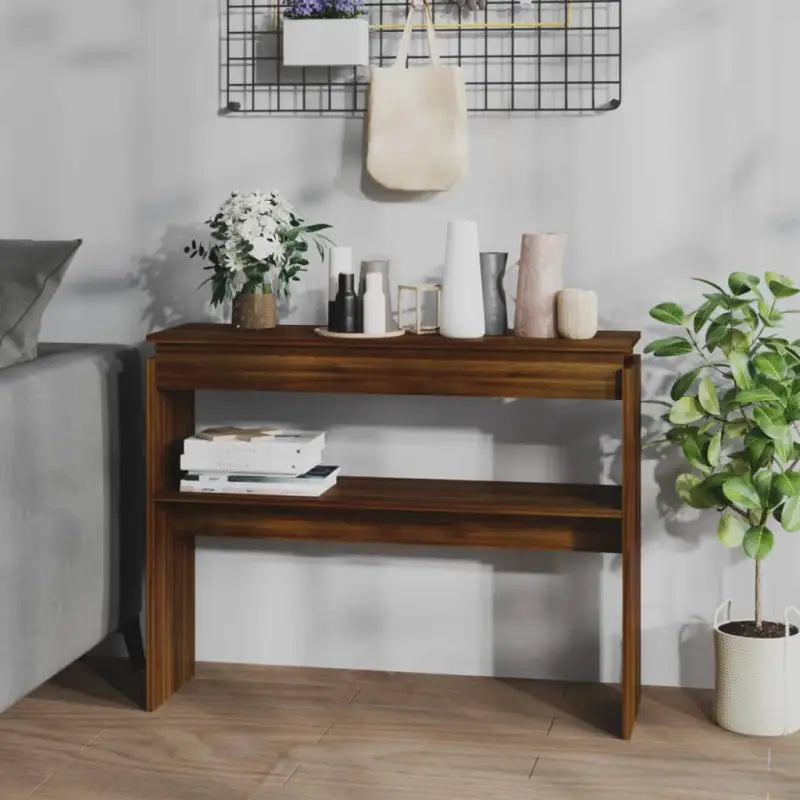 Bijzettafel van bewerkt hout gemakkelijk schoon voor woondecoratie - bruin eikenkleur / 1 / 102 cm - Bijzettafels