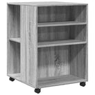 Bijzettafel van bewerkt hout in grijs sonoma eiken stijl - Archiefkasten
