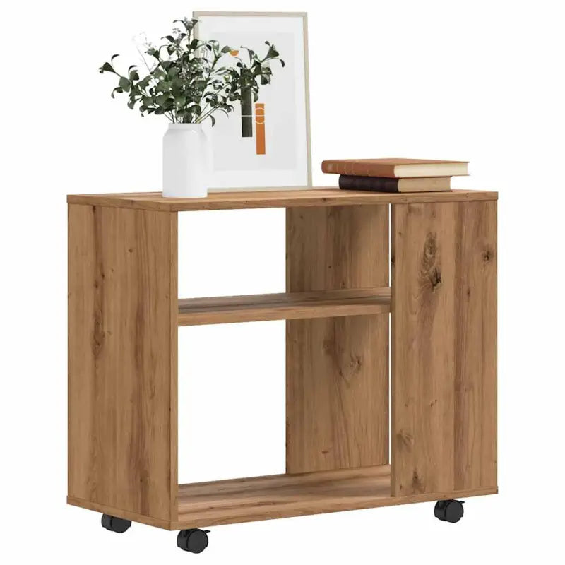 Bijzettafel van bewerkt hout in hoogglans wit voor elegante interieurs - artisanaal eikenkleurig / 1 - Bijzettafels