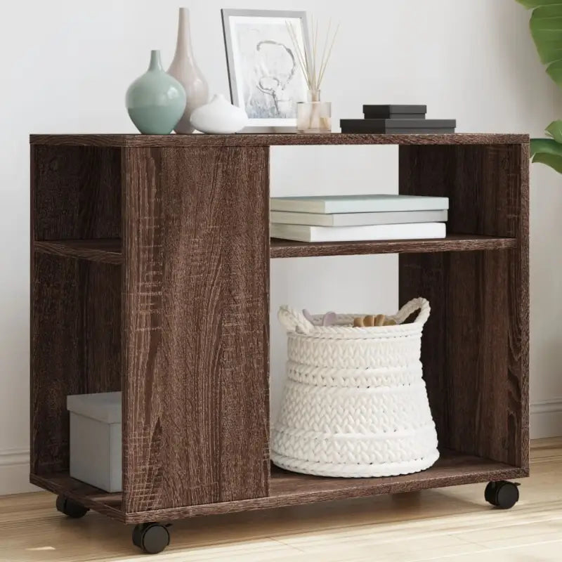 Bijzettafel van bewerkt hout met trendy en duurzaam ontwerp - bruin eikenkleur / 1 - Bijzettafels