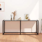 Bijzettafel van gehard glas en gepoedercoat staal voor een stijlvolle woonkamer - Wit marmer / 1 / 180 cm - Bijzettafels