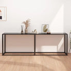 Bijzettafel van gehard glas en gepoedercoat staal voor een stijlvolle woonkamer - Zwart / 1 / 220 cm - Bijzettafels