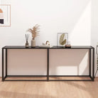 Bijzettafel van gehard glas en gepoedercoat staal voor een stijlvolle woonkamer - Zwart / 1 / 200 cm - Bijzettafels