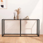 Bijzettafel van gehard glas en gepoedercoat staal voor een stijlvolle woonkamer - Doorzichtig / 1 / 160 cm