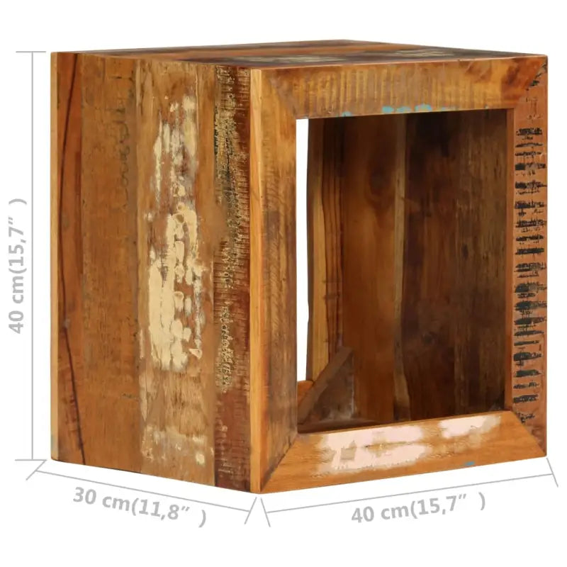 Bijzettafel van massief gerecycled hout in antieke stijl - Bijzettafels