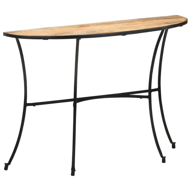 Bijzettafel van massief mangohout met elegant halfrond ontwerp - Bijzettafels