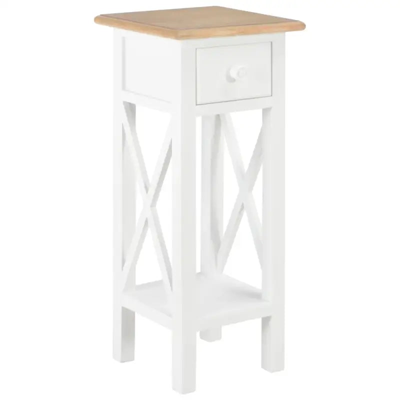 Bijzettafel voor woonkamer en hal met decoratief karakter - Bruin en wit / 1 - Bijzettafels
