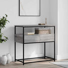 Bijzettafel wandmodel met bewerkt hout en metalen frame - Bijzettafels