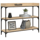 Bijzettafel wandmodel met bewerkt hout en metalen frame - Bijzettafels