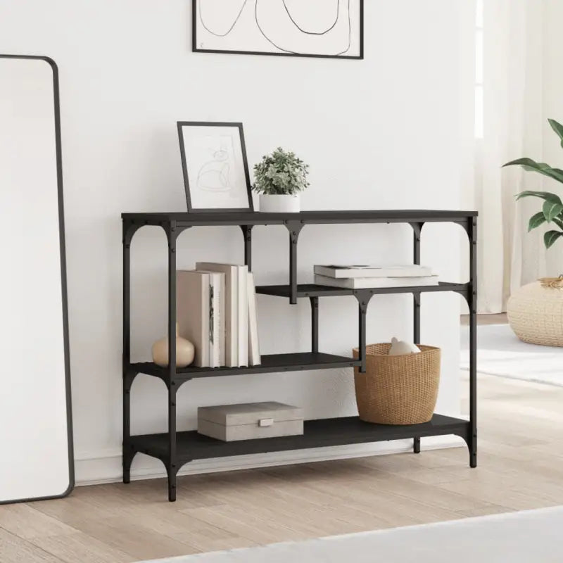 Bijzettafel wandmodel met bewerkt hout en metalen frame - Bijzettafels
