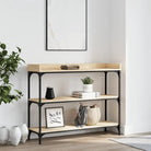 Bijzettafel wandmodel met bewerkt hout en metalen frame - Sonoma eiken / 1 / 100 cm - Bijzettafels
