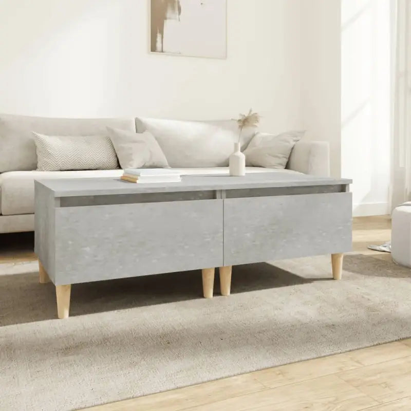Bijzettafels met bewerkt hout en houten poten voor een Scandinavisch interieur - Betongrijs / 2 - Bijzettafels