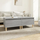 Bijzettafels met bewerkt hout en houten poten voor een Scandinavisch interieur - Grijs sonoma / 2 - Bijzettafels