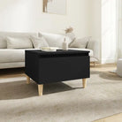 Bijzettafels met bewerkt hout en houten poten voor een Scandinavisch interieur - Zwart / 1 - Bijzettafels