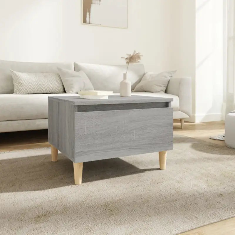 Bijzettafels met bewerkt hout en houten poten voor een Scandinavisch interieur - Grijs sonoma / 1 - Bijzettafels