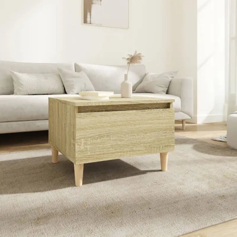 Bijzettafels met bewerkt hout en houten poten voor een Scandinavisch interieur - Sonoma eiken / 1 - Bijzettafels