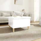 Bijzettafels met bewerkt hout en houten poten voor een Scandinavisch interieur - Hoogglans wit / 1 - Bijzettafels