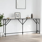 Bijzettafels met bewerkt hout en metalen frame voor elegante interieurs - Grijs sonoma / 180 x 23 x 75 cm / 1