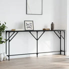 Bijzettafels met bewerkt hout en metalen frame voor elegante interieurs - Zwart / 180 x 23 x 75 cm / 1 - Bijzettafels