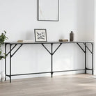 Bijzettafels met bewerkt hout en metalen frame voor elegante interieurs - Grijs sonoma / 200 x 29 x 75 cm / 1