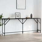 Bijzettafels met bewerkt hout en metalen frame voor elegante interieurs - Zwart / 200 x 29 x 75 cm / 1 - Bijzettafels
