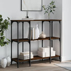 Bijzettafels met bewerkt hout en metalen frame voor elegantie - bruin eikenkleur / 1 - Bijzettafels