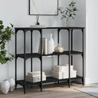 Bijzettafels met bewerkt hout en metalen frame voor elegantie - Zwart / 1 - Bijzettafels