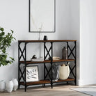 Bijzettafels met bewerkt hout en verstelbare poten voor elegantie - bruin eikenkleur / 1 / 100 cm - Bijzettafels