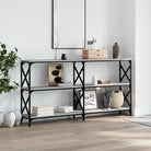 Bijzettafels met bewerkt hout en verstelbare poten voor elegantie - Grijs sonoma / 1 / 200 cm - Bijzettafels