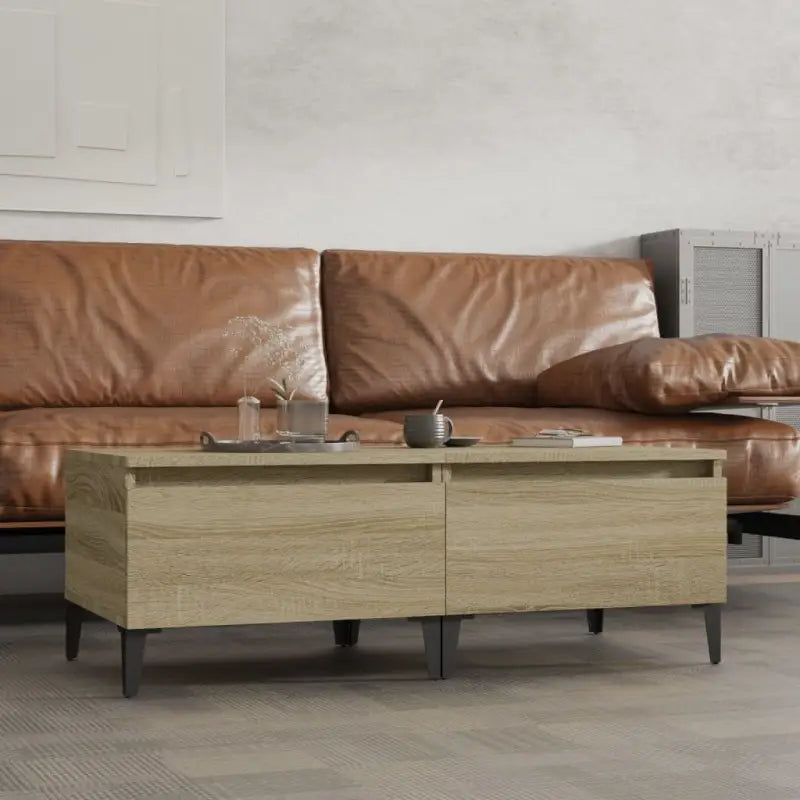 Bijzettafels met bewerkt hout voor een industriële woonkamerstijl - Sonoma eiken / 2 - Bijzettafels