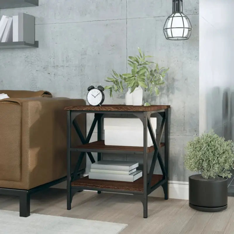 Bijzettafels van bewerkt hout met trendy en duurzame design - bruin eikenkleur / 40 x 42 x 50 cm / 1 - Bijzettafels