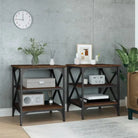 Bijzettafels van bewerkt hout met trendy en duurzame design - bruin eikenkleur / 40 x 42 x 50 cm / 2 - Bijzettafels