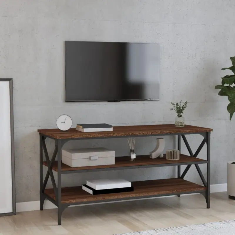 Bijzettafels van bewerkt hout met trendy en duurzame design - bruin eikenkleur / 100 x 40 x 50 cm / 1 - Bijzettafels