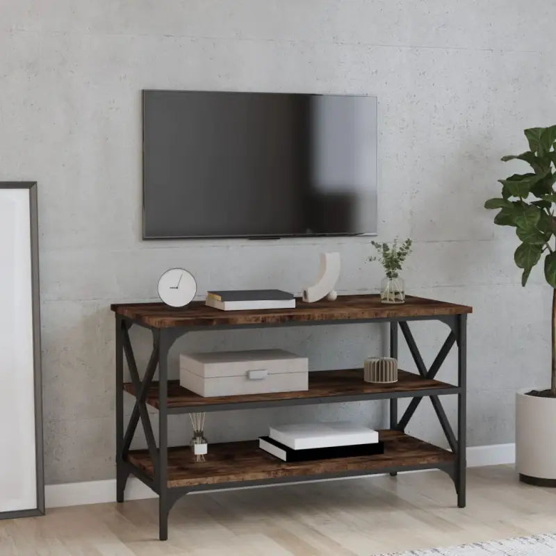 Bijzettafels van bewerkt hout met trendy en duurzame design - Gerookt eiken / 80 x 40 x 50 cm / 1 - Bijzettafels
