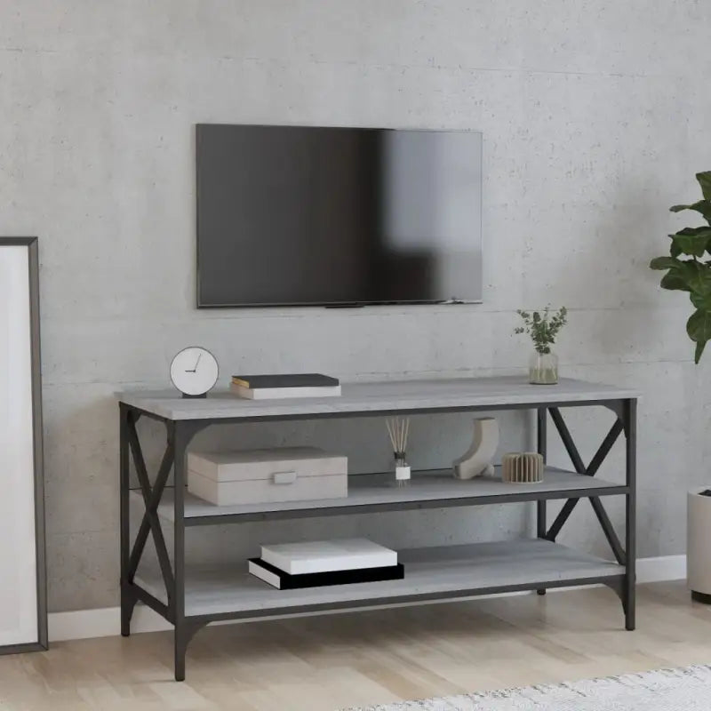 Bijzettafels van bewerkt hout met trendy en duurzame design - Grijs sonoma / 100 x 40 x 50 cm / 1 - Bijzettafels