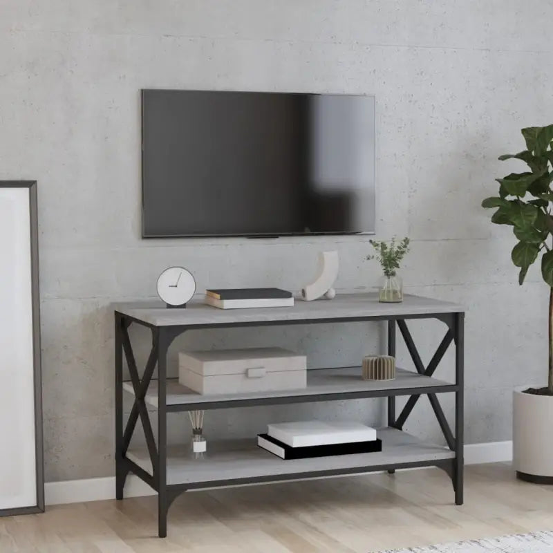 Bijzettafels van bewerkt hout met trendy en duurzame design - Grijs sonoma / 80 x 40 x 50 cm / 1 - Bijzettafels