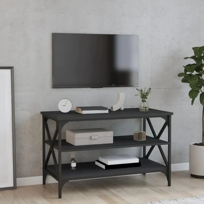 Bijzettafels van bewerkt hout met trendy en duurzame design - Zwart / 80 x 40 x 50 cm / 1 - Bijzettafels