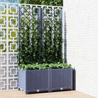 Bloempot met latwerk voor klimplanten in tuin of terras - Blauwgrijs / 80 x 40 x 136 cm / 1 - Bloempotten &