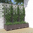 Bloempot met latwerk voor klimplanten in tuin of terras - Bruin / 120 x 40 x 121.5 cm / 1 - Bloempotten & plantenbakken