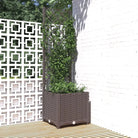 Bloempot met latwerk voor klimplanten in tuin of terras - Bruin / 40 x 40 x 136 cm / 1 - Bloempotten & plantenbakken