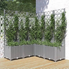 Bloempot met latwerk voor klimplanten in tuin of terras - Lichtgrijs / 120 x 120 x 136 cm / 1 - Bloempotten &