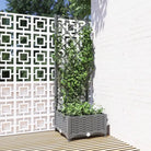 Bloempot met latwerk voor klimplanten in tuin of terras - Lichtgrijs / 40 x 40 x 121.5 cm / 1 - Bloempotten &