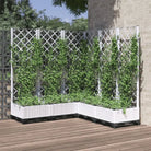 Bloempot met latwerk voor klimplanten in tuin of terras - Wit / 120 x 120 x 121.5 cm / 1 - Bloempotten & plantenbakken