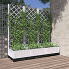 Bloempot met latwerk voor klimplanten in tuin of terras - Wit / 120 x 40 x 121.5 cm / 1 - Bloempotten & plantenbakken
