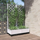 Bloempot met latwerk voor klimplanten in tuin of terras - Wit / 80 x 40 x 121.5 cm / 1 - Bloempotten & plantenbakken