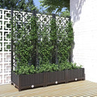 Bloempot met latwerk voor klimplanten in tuin of terras - Zwart / 120 x 40 x 121.5 cm / 1 - Bloempotten & plantenbakken