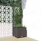 Bloempot met latwerk voor klimplanten in tuin of terras - Zwart / 40 x 40 x 136 cm / 1 - Bloempotten & plantenbakken
