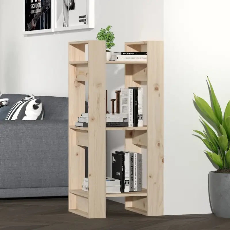 Boekenkast biedt praktische opbergruimte en kan als kamerscherm worden gebruikt - Naturel / 1 - Boekenkasten