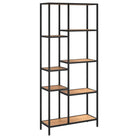 Boekenkast in bewerkt hout voor extra opbergruimte in kleine ruimtes - Lichtbruin / 1 / 180 cm - Boekenkasten